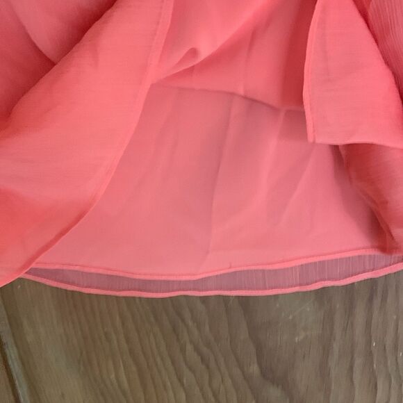 Alice + Olivia Odette flutter sleeve peach chiffon dress NWT - Picture 7 of 12